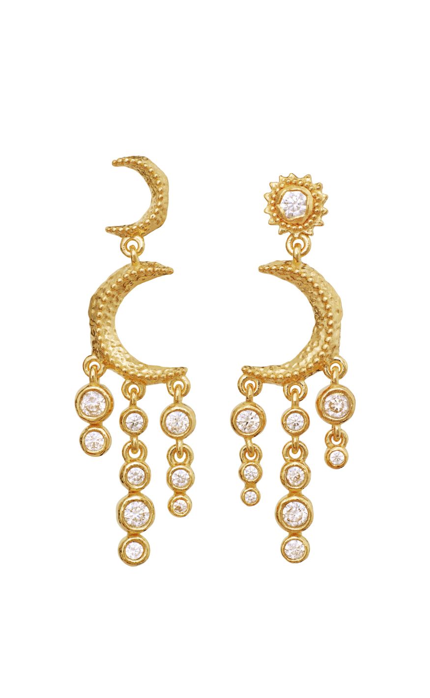 Maanesten øreringe - Astrea Twinkle - Gold Colour