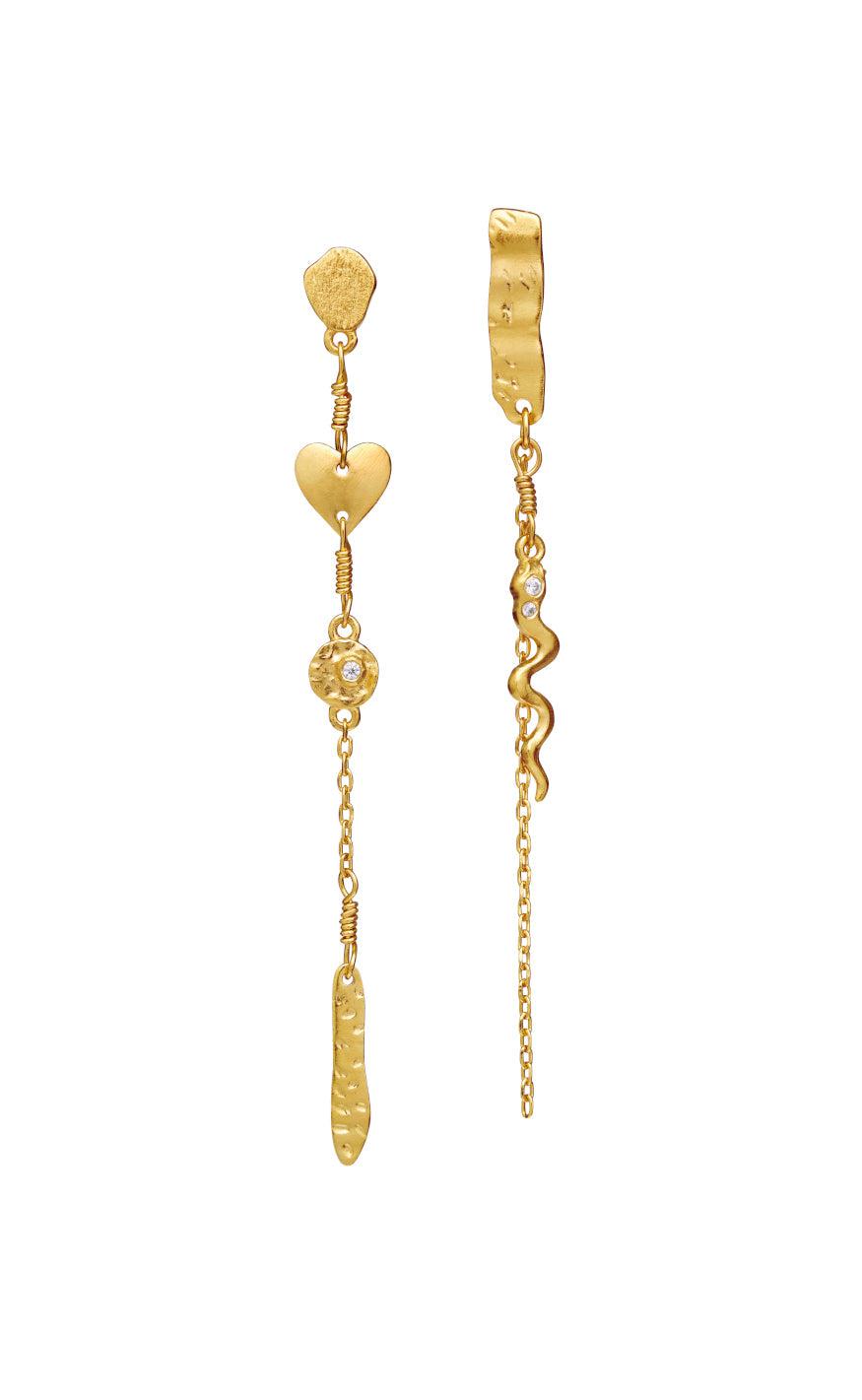 Maanesten øreringe - Delfine - Gold Colour