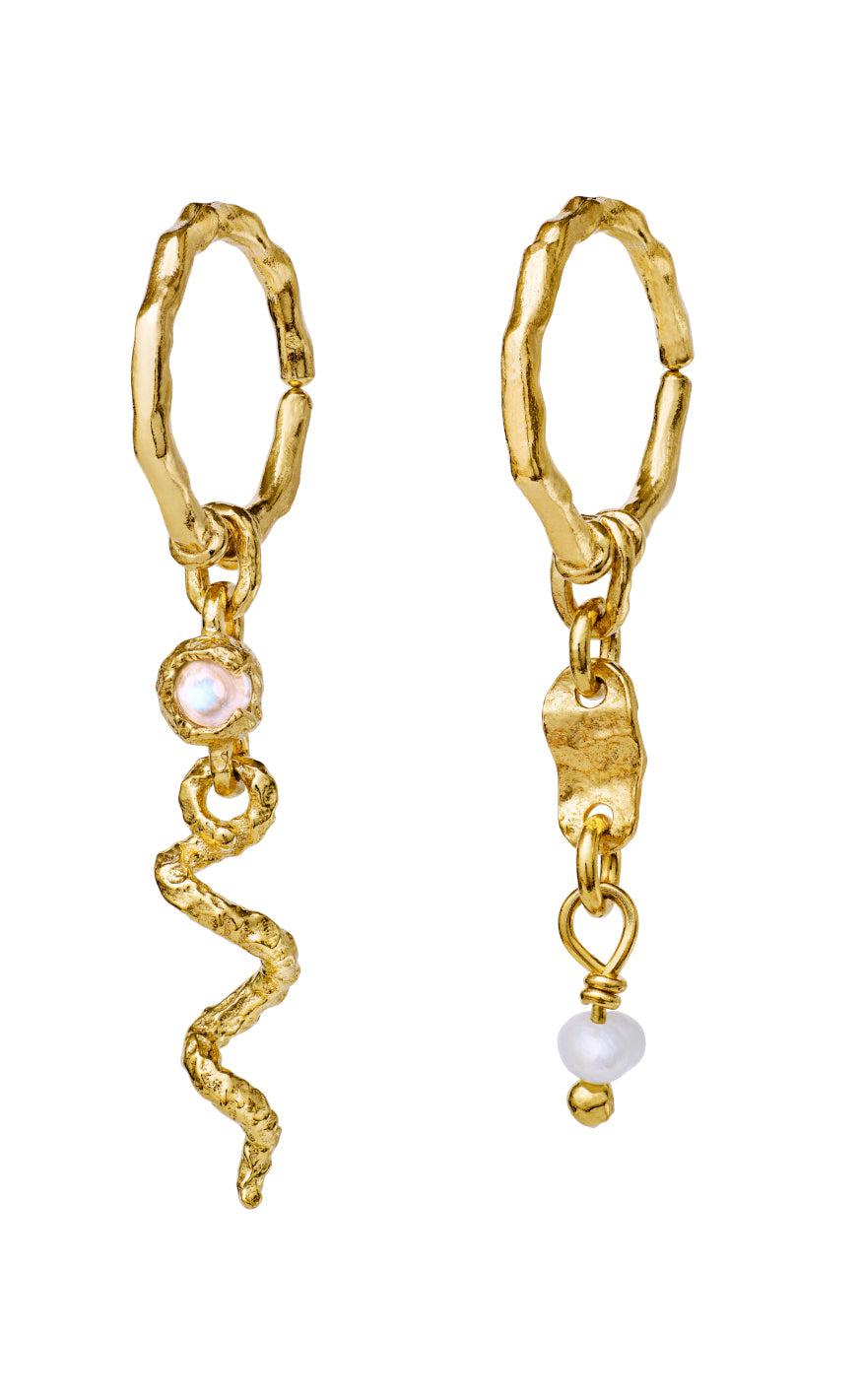 Maanesten øreringe - Evelyn - Gold Colour