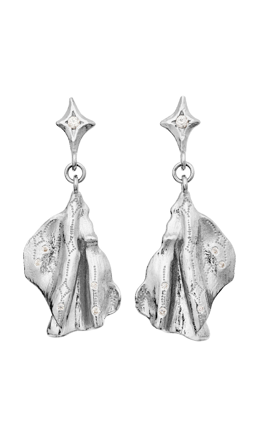 Maanesten øreringe - Gerda - Silver Colour