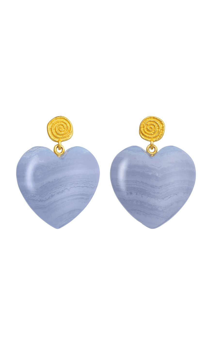 Maanesten øreringe - Penny Blue Lace - Gold Colour