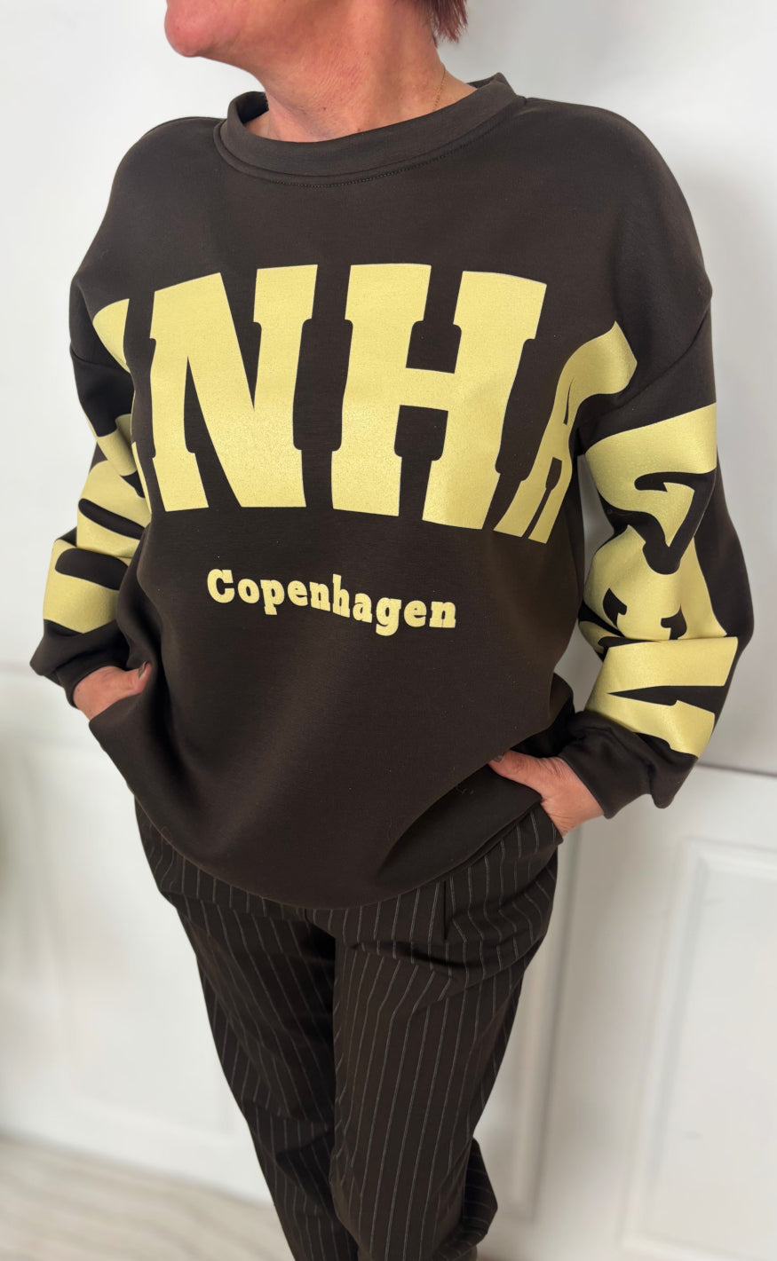 Marta Du Chateau Sweatshirt - Hibiscus - Brown/yellow