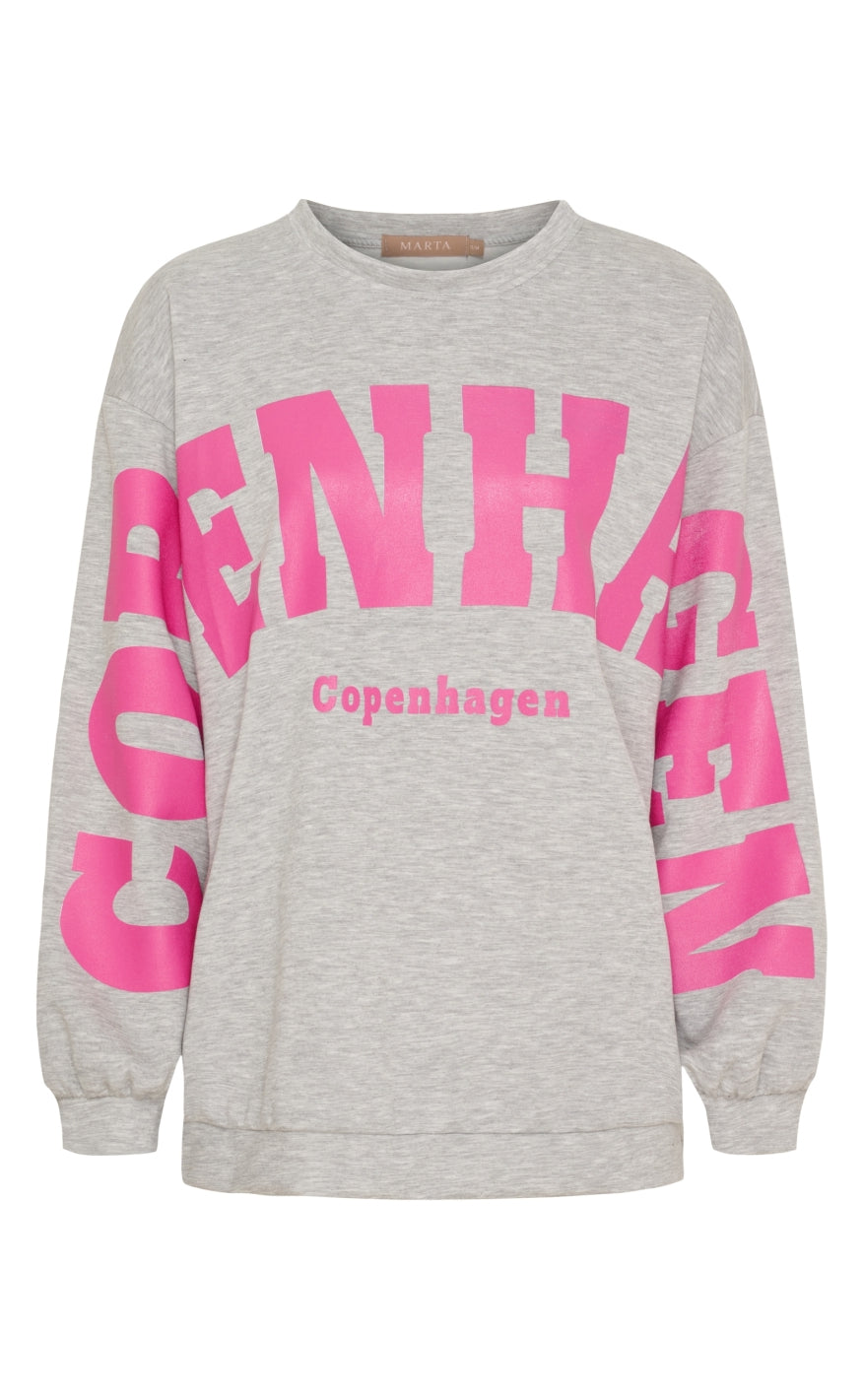 Marta Du Chateau Sweatshirt - Hibiscus - Grey/pink