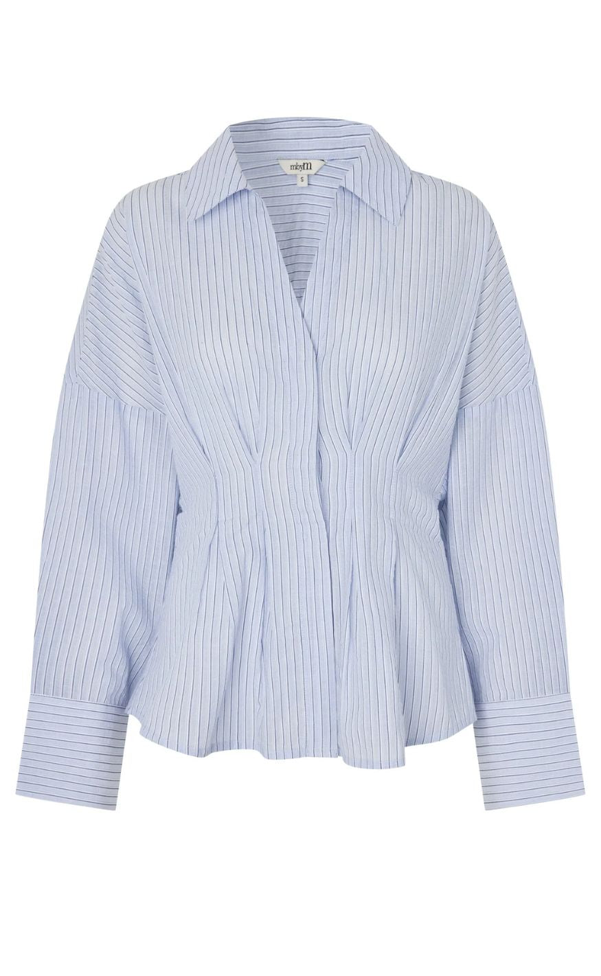 Mbym Bluse - Isidor-m - Light Blue White Stripe