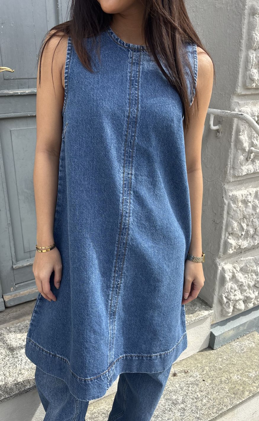 Mbym Kjole - Rhiann-m - Vintage Blue Wash