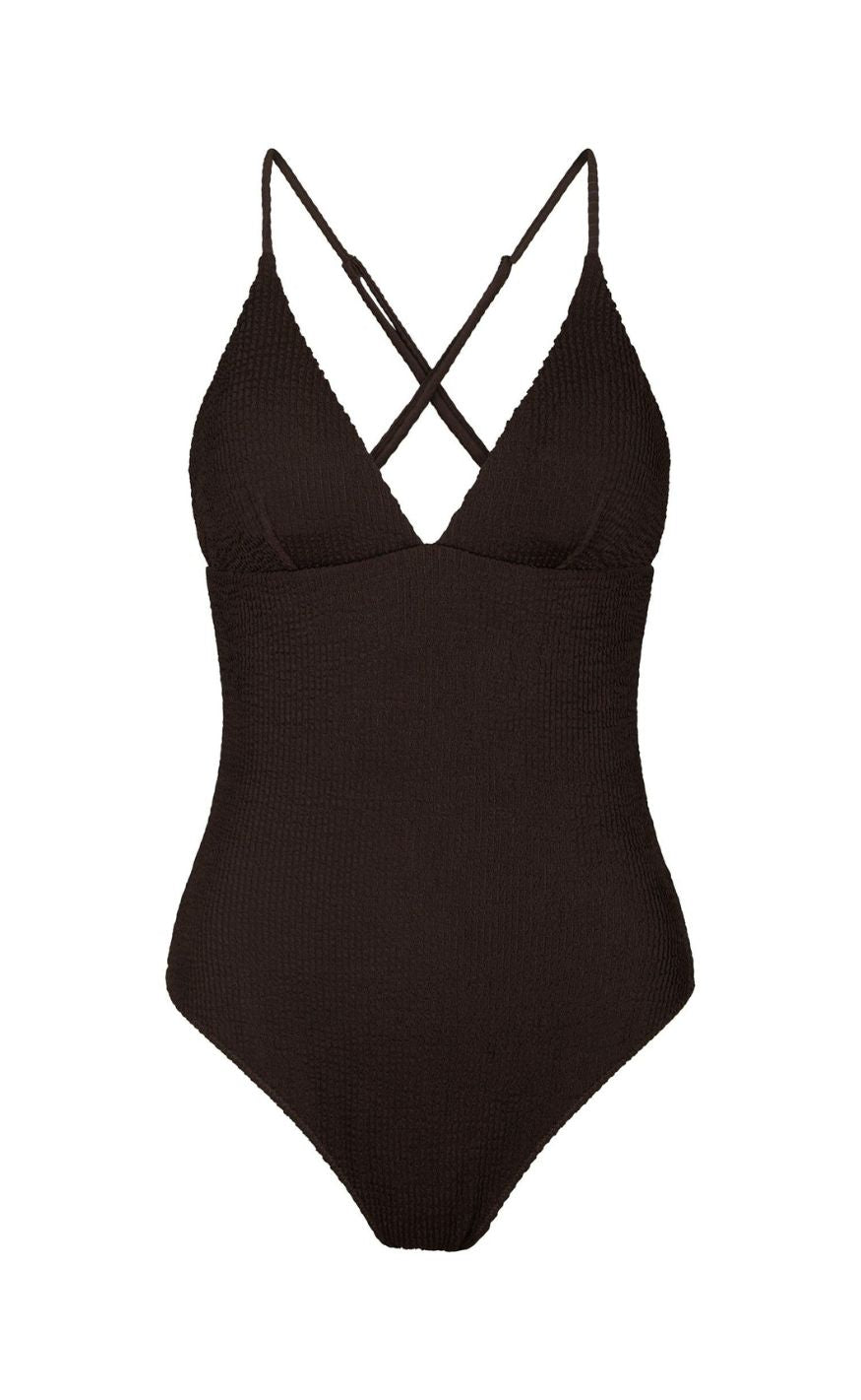 Neo Noir Badedragt - Skin Sand Crepe - Dark Brown