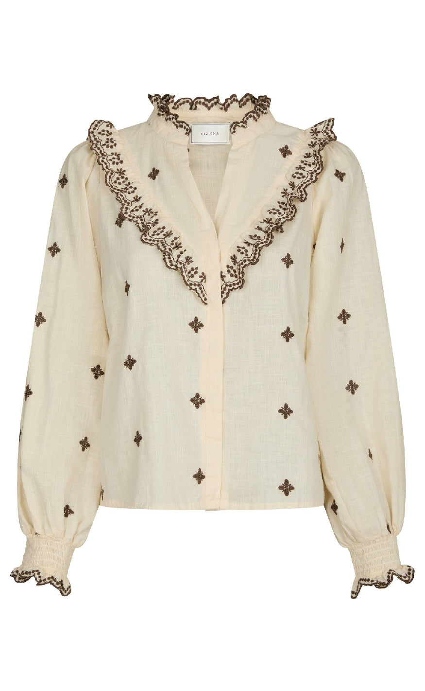 Neo Noir Bluse - Degas - Light Yellow / Brown