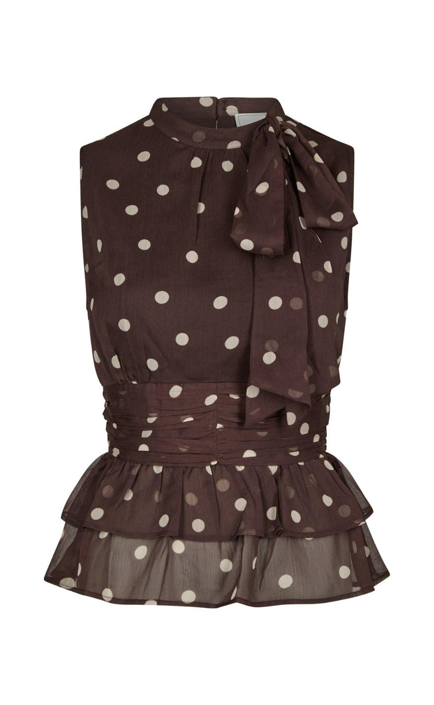 Neo Noir Top - Ansol Big Dot - Brown