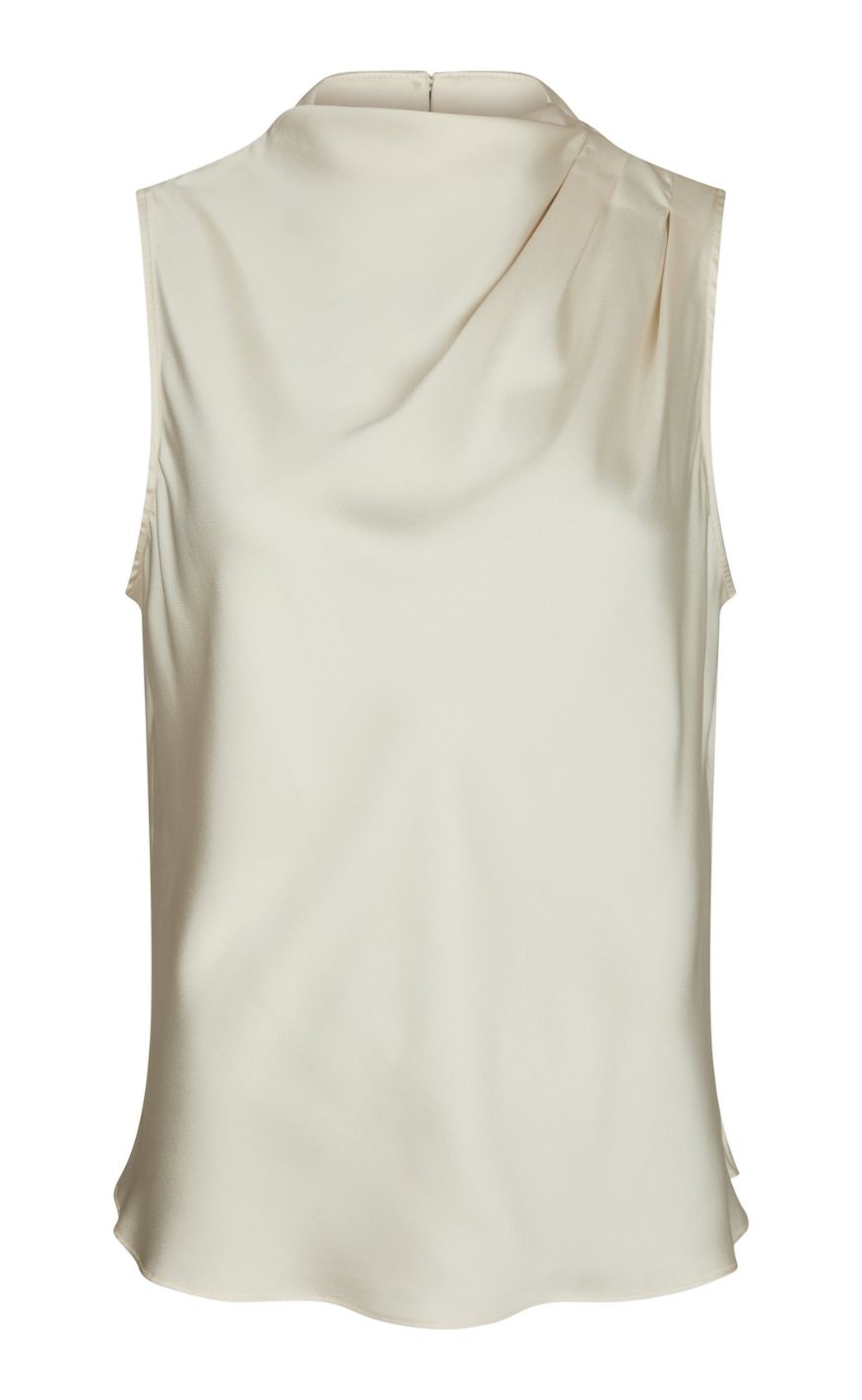 Neo Noir Top - Isola Drapy Satin - Creme