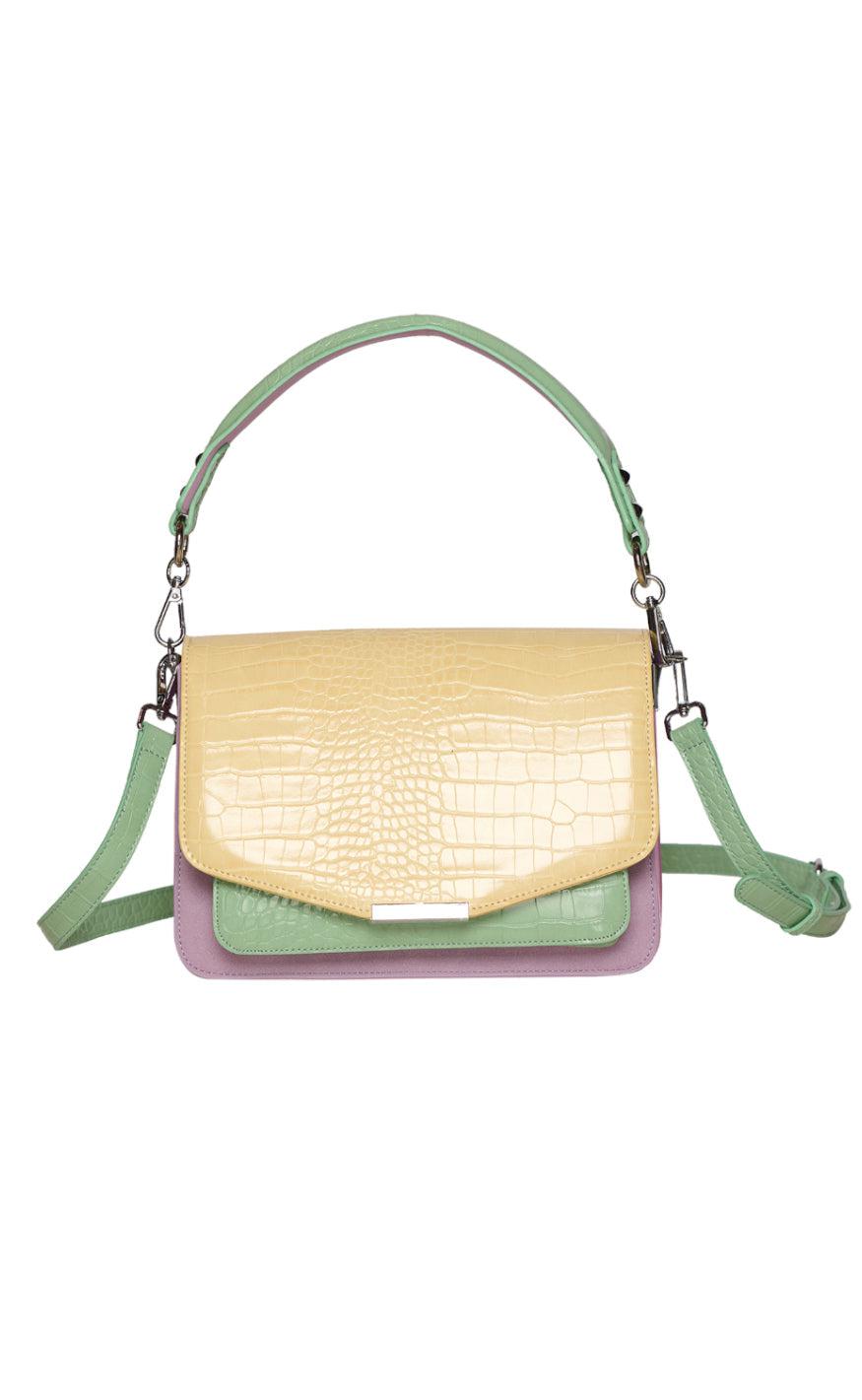 Noella Taske - Blanca Multi Compartment - Yellow Croco/mint/purple Mix