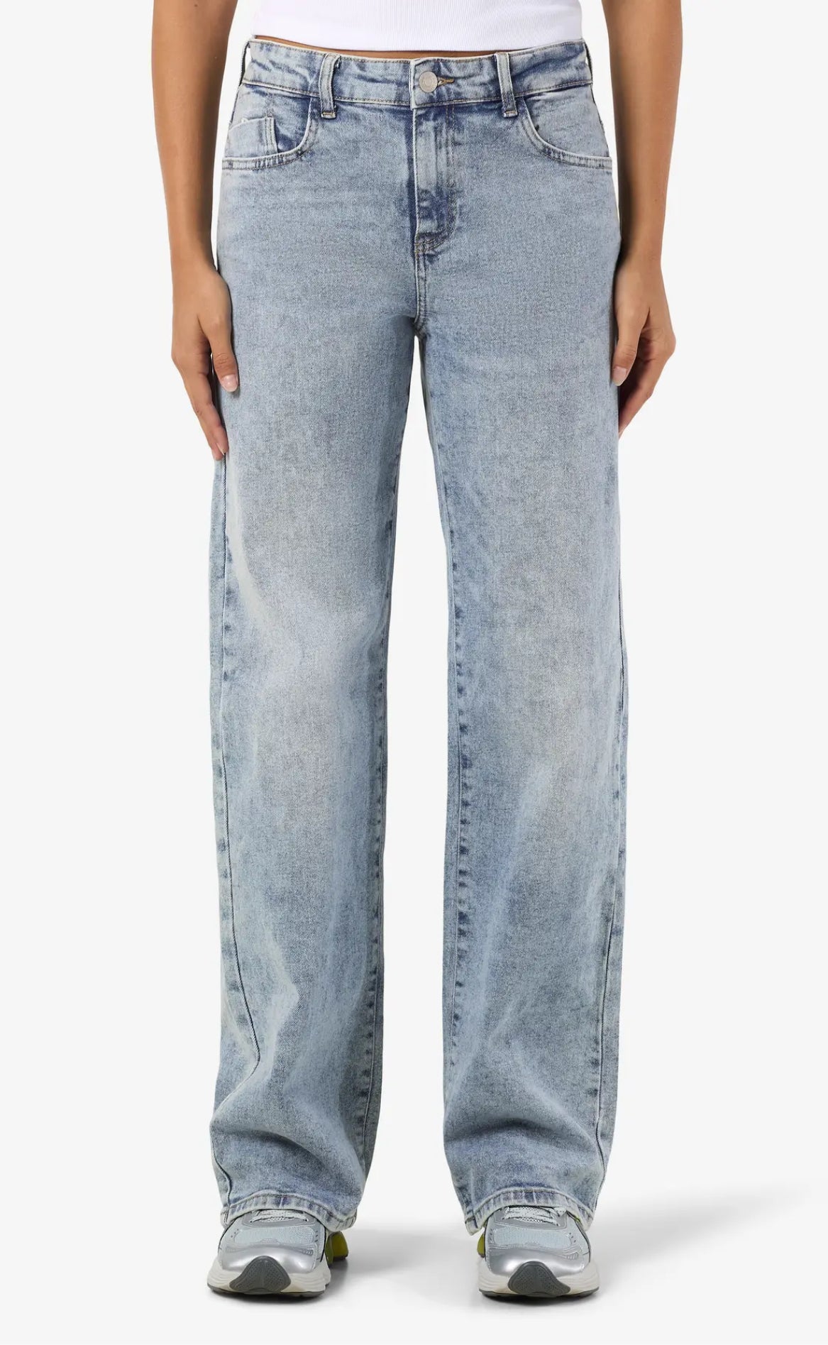 Noisy May Bukser - Yolanda Nw Wide - Light Blue Denim
