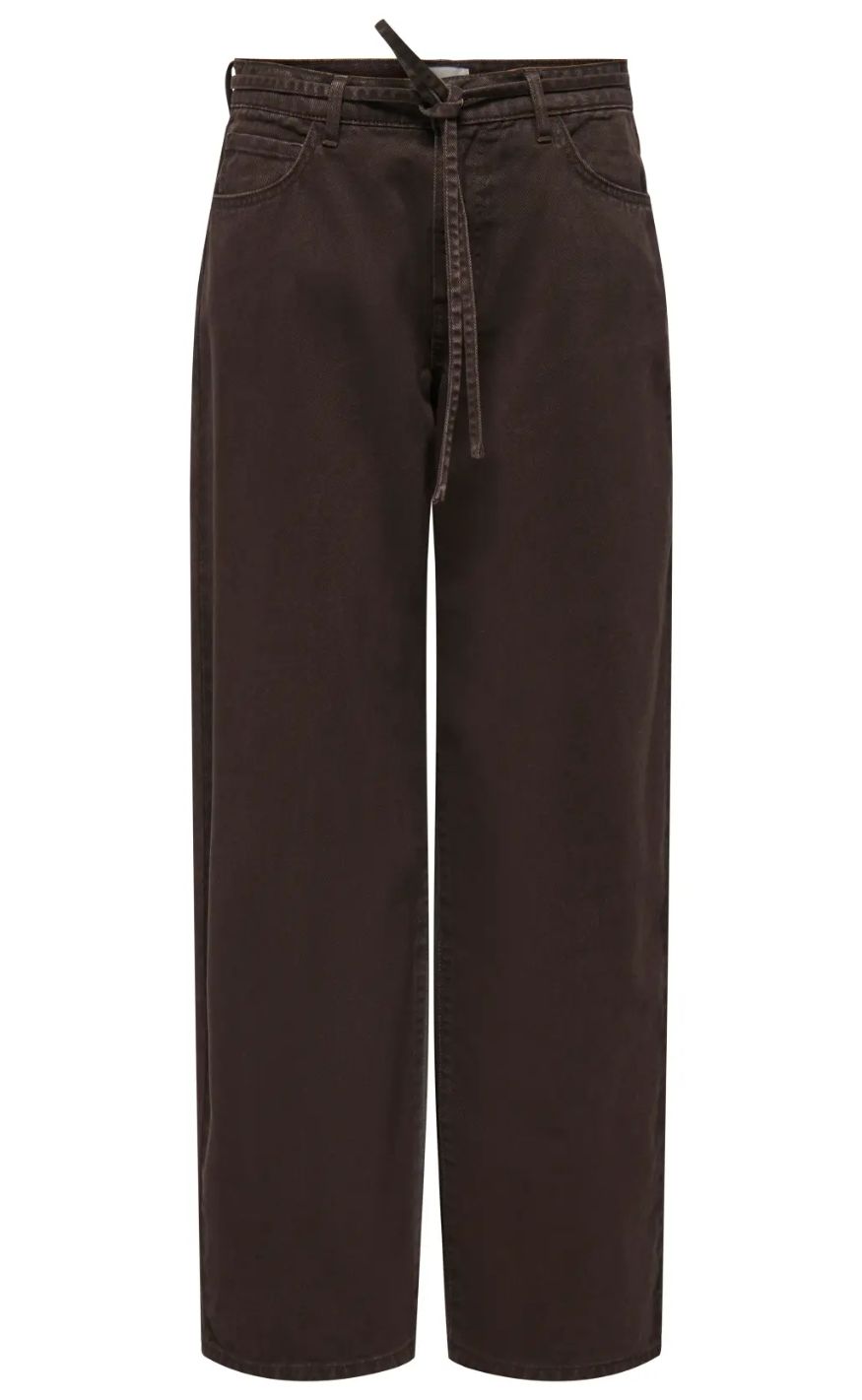 Only Bukser - Giana Mw Straight - Dark Brown Denim