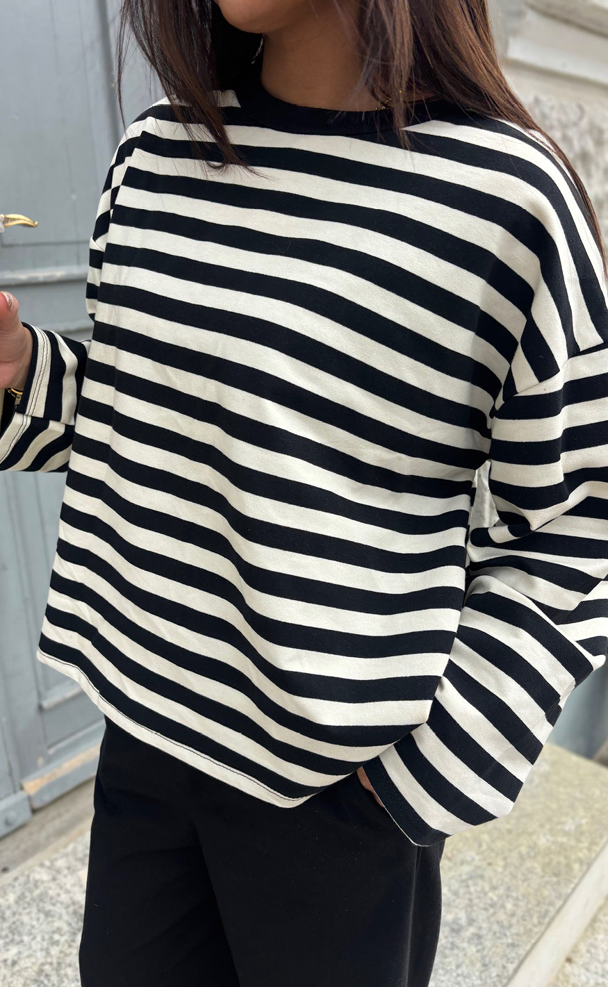Say Ina Copenhagen Bluse - Emilia - Black / Beige Striped