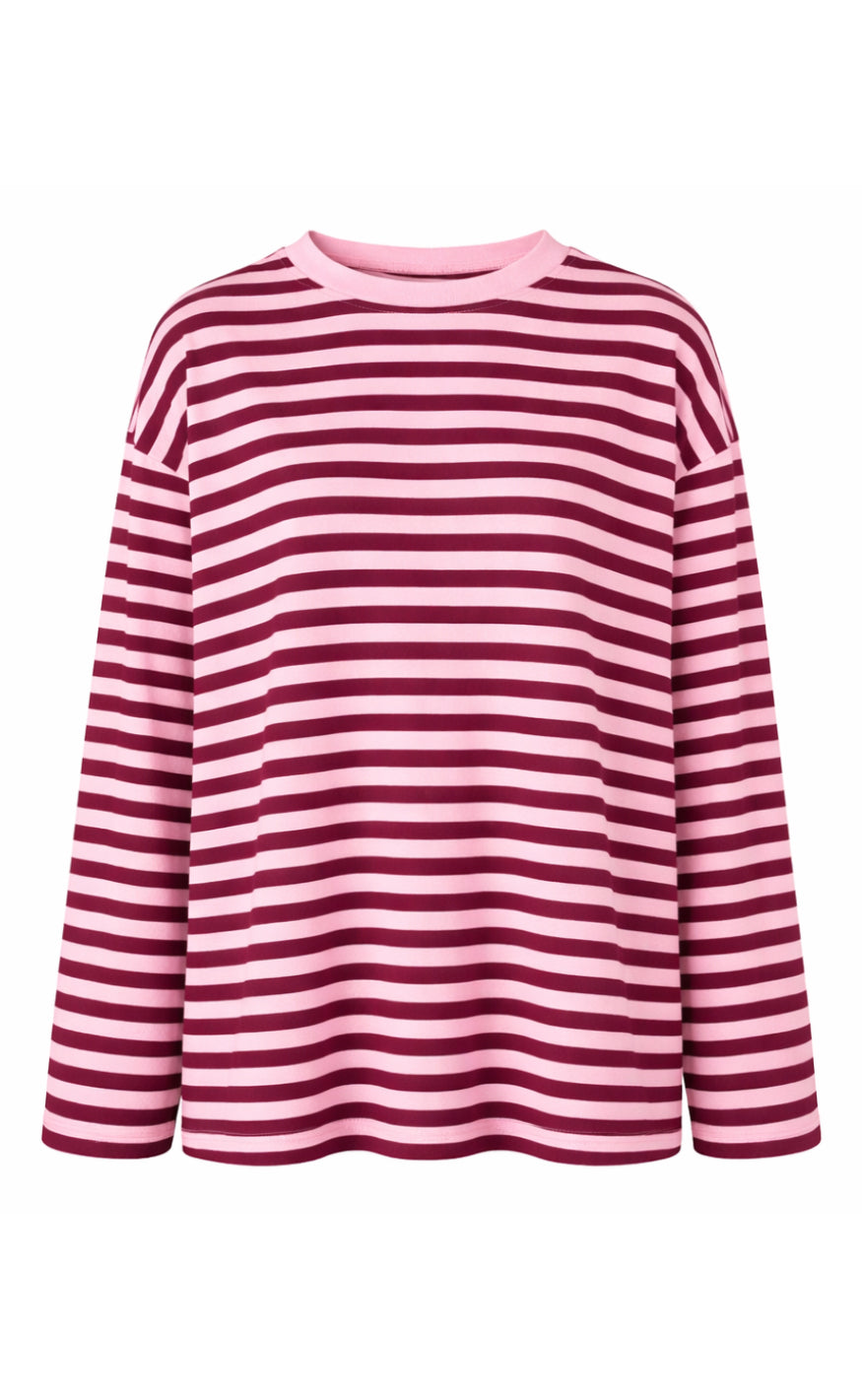 Say Ina Copenhagen Bluse - Emilia - Bordeaux Striped