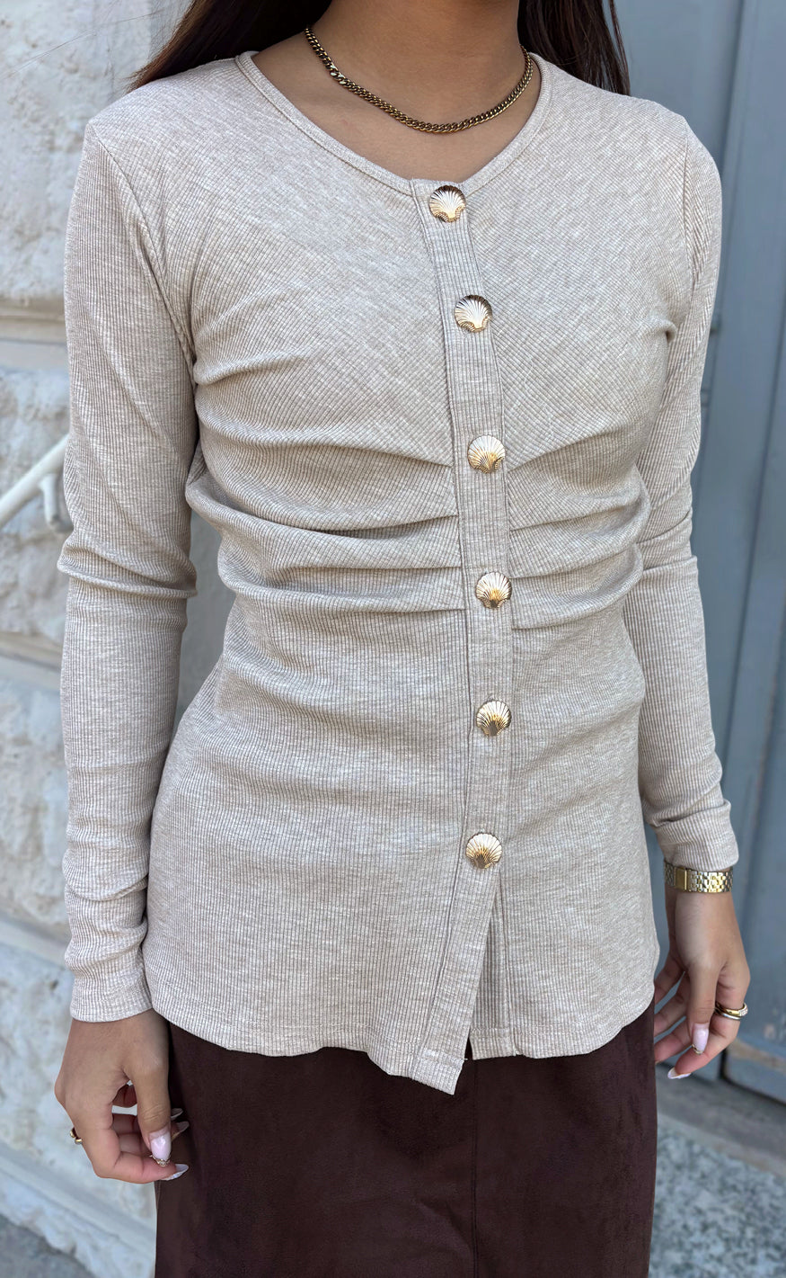 Say Ina Copenhagen Bluse - Sissel Shell - Camel