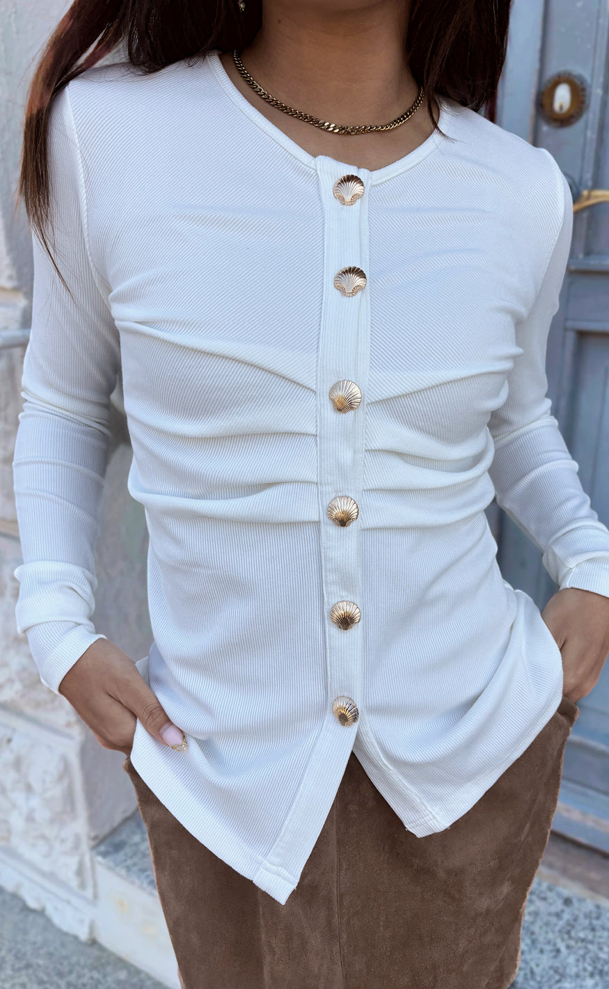 Say Ina Copenhagen Bluse - Sissel Shell - White