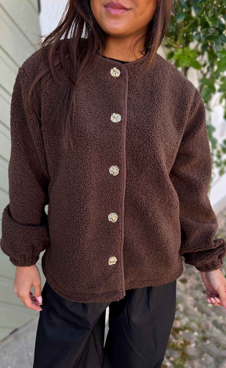Say Ina Copenhagen Fleece Jakke - Gloria - Dark Brown