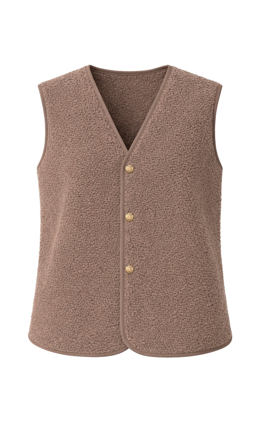 Say Ina Copenhagen Fleece Vest - Gloria - Taupe