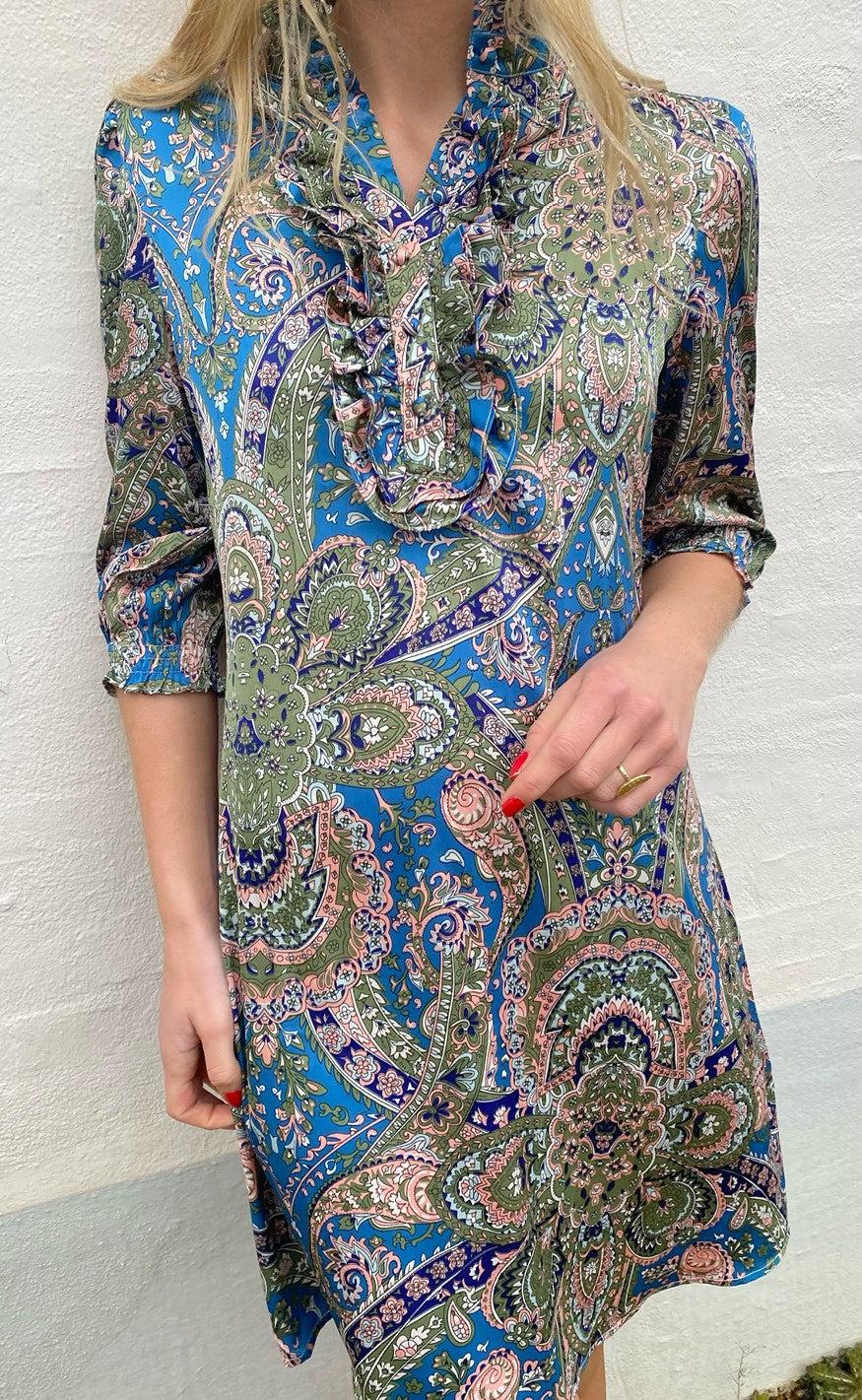 Say Ina Copenhagen Kjole - Camilla - Blue Paisley