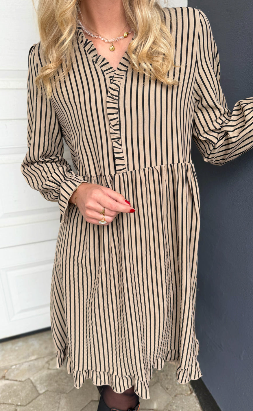 Say Ina Copenhagen Kjole - Catja - Brown / Black Stripe