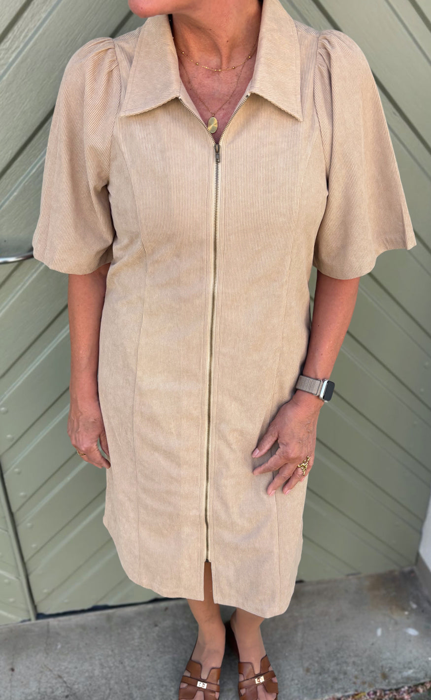 Say Ina Copenhagen Kjole - Nora - Beige Corduroy