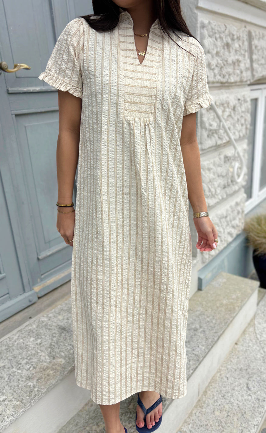 Say Ina Copenhagen Kjole - Weronica - Beige Striped