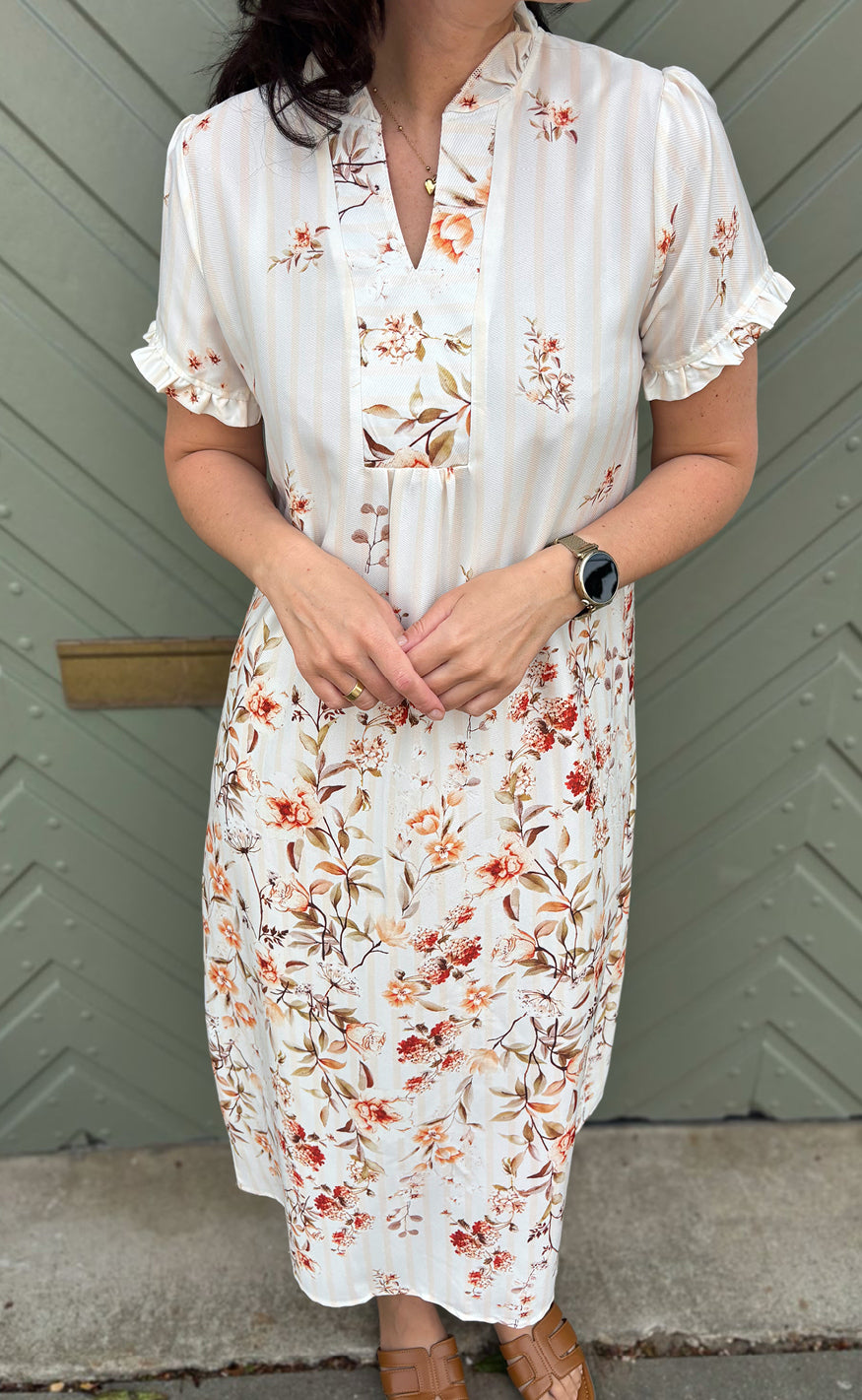 Say Ina Copenhagen Kjole - Weronica - Vintage Floral Stripe