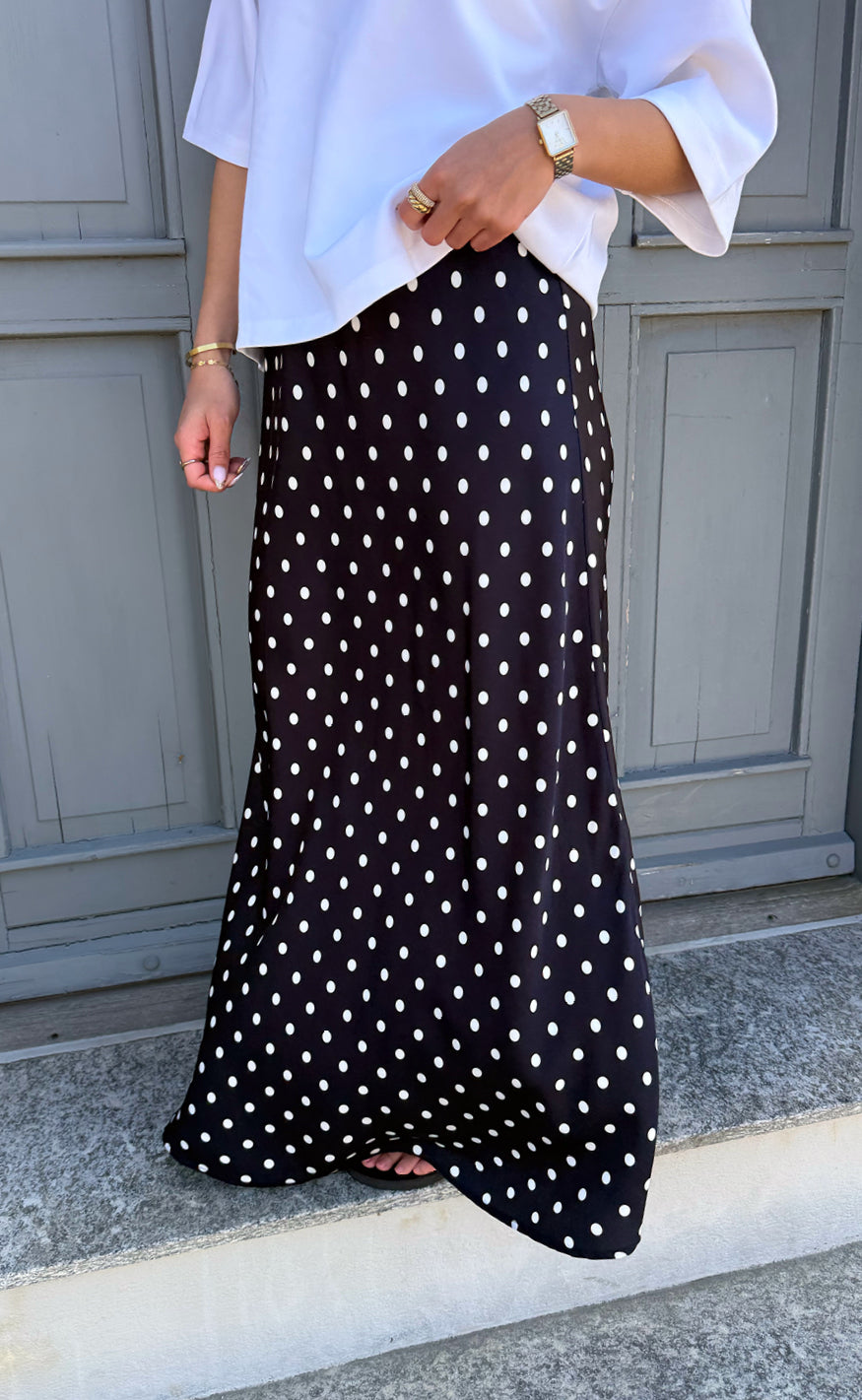 Say Ina Copenhagen Nederdel - Diana Dot - Black W. White Dots