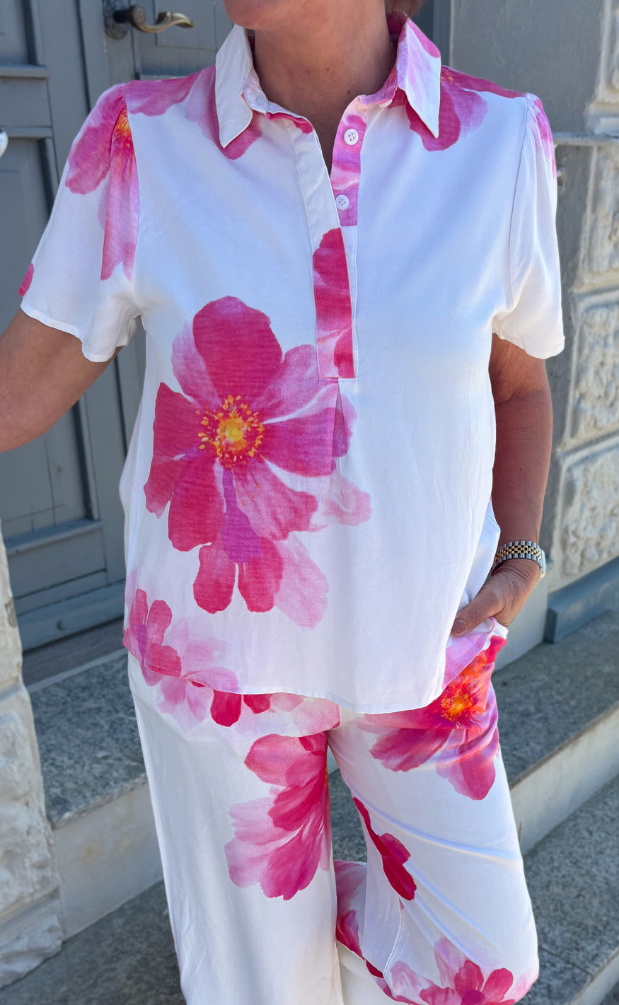 Say Ina Copenhagen Skjorte - Katie Summer - Pink Flower