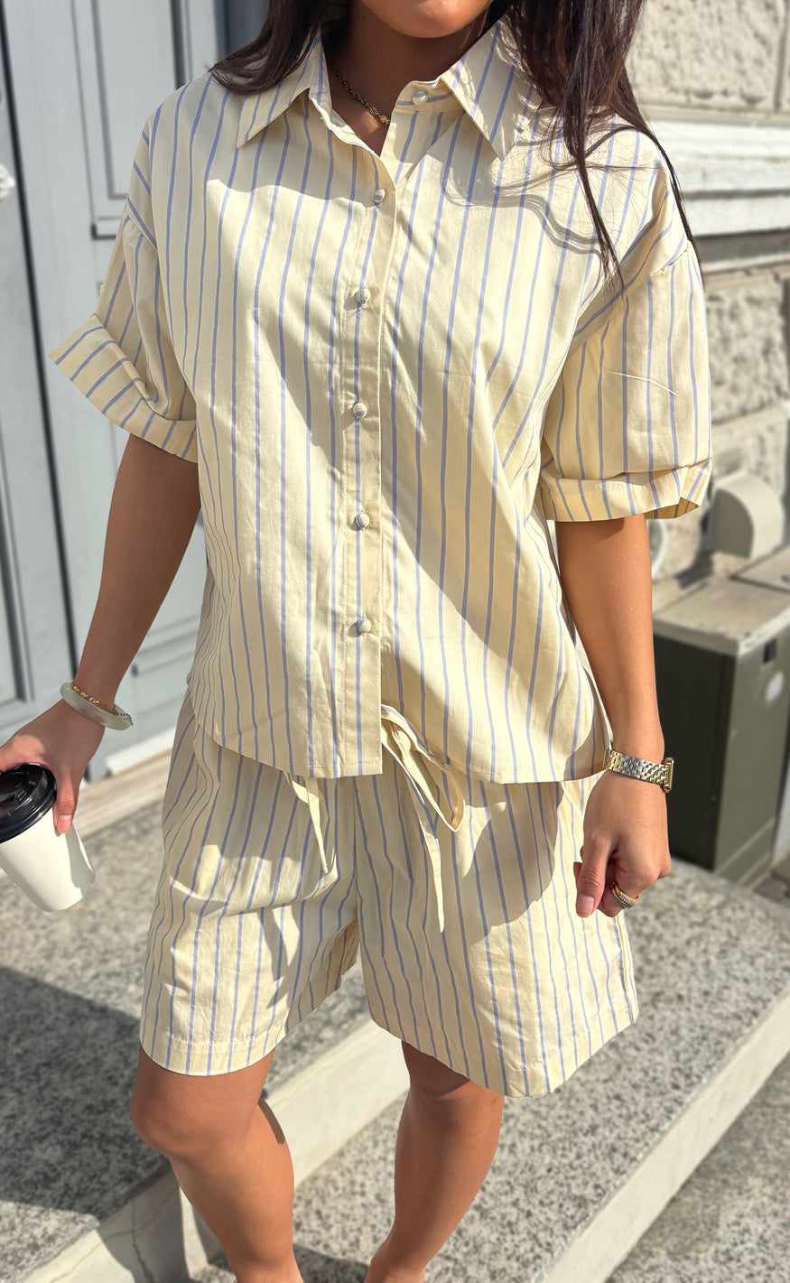 Say Ina Copenhagen Skjorte - Marika - Yellow Striped