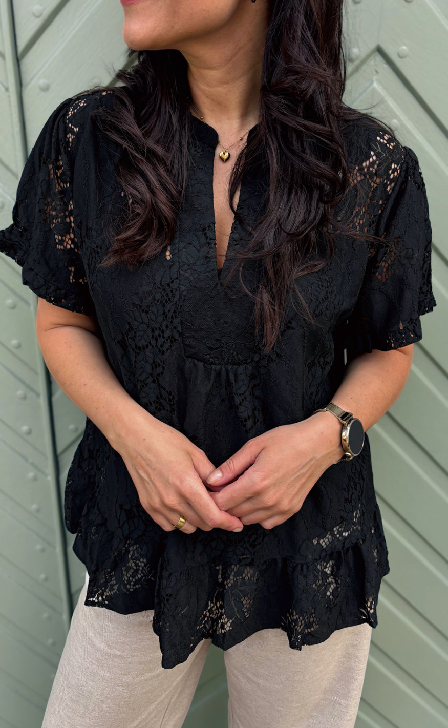 Say Ina Copenhagen T-shirt - Weronica - Black Lace