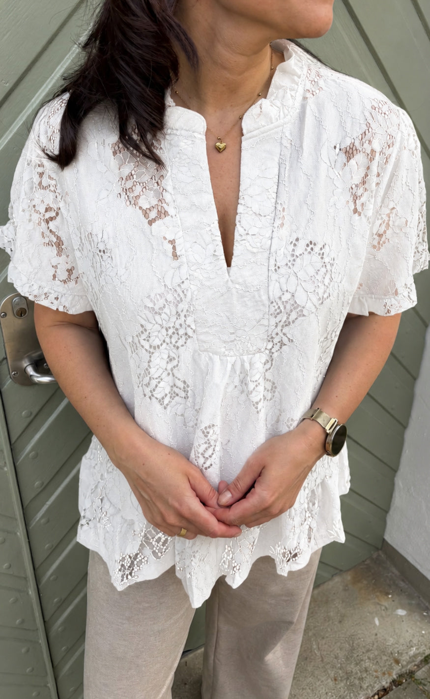 Say Ina Copenhagen T-shirt - Weronica - White Lace