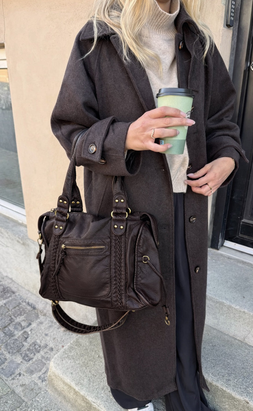 Say Ina Copenhagen Taske - Cannes City - Dark Brown Pu Leather