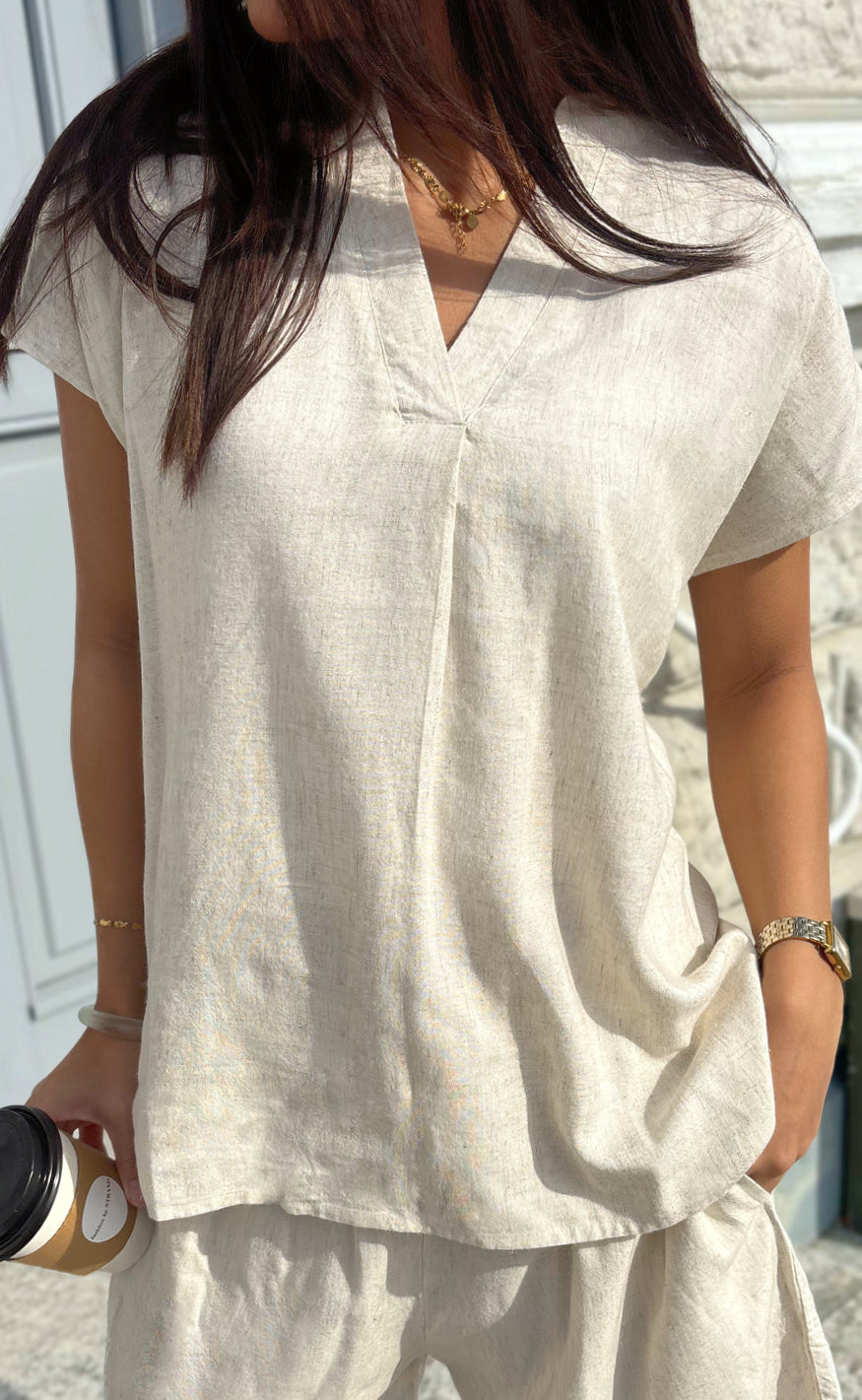 Say Ina Copenhagen Top - Laura Linen - Sand