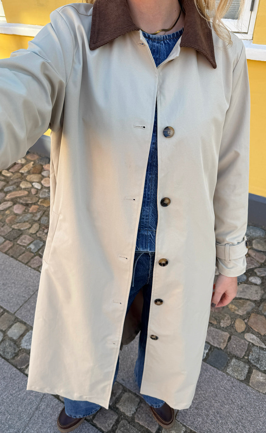 Say Ina Copenhagen Trenchcoat - Louisa Long - Beige W. Corduroy