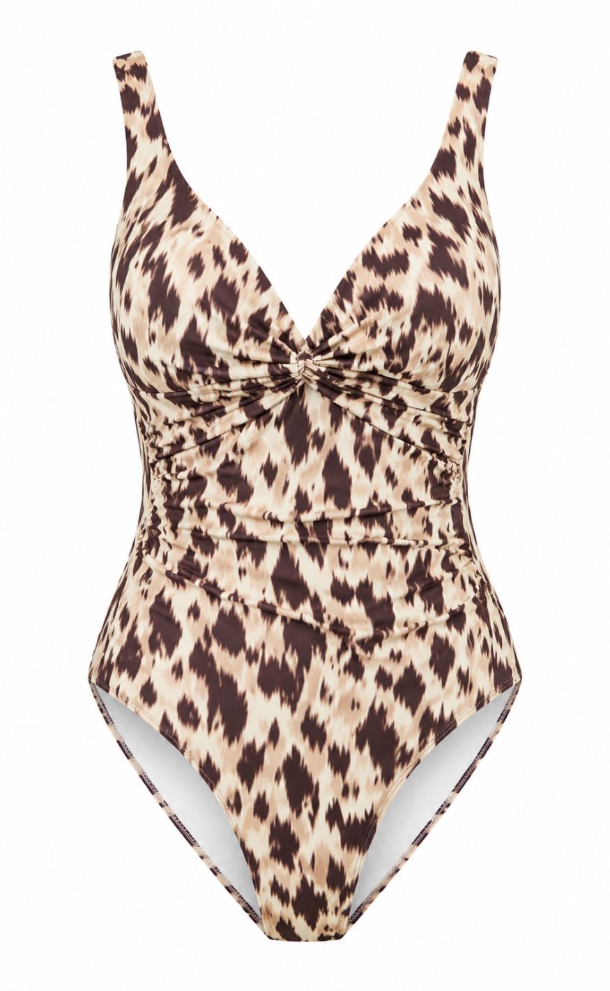 Unica Copenhagen Badedragt - Isa - Beige / Brown Leo