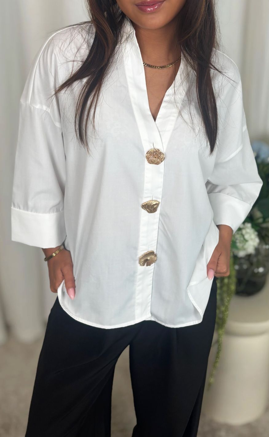 Continue Skjorte - Augusta Big Buttons - White