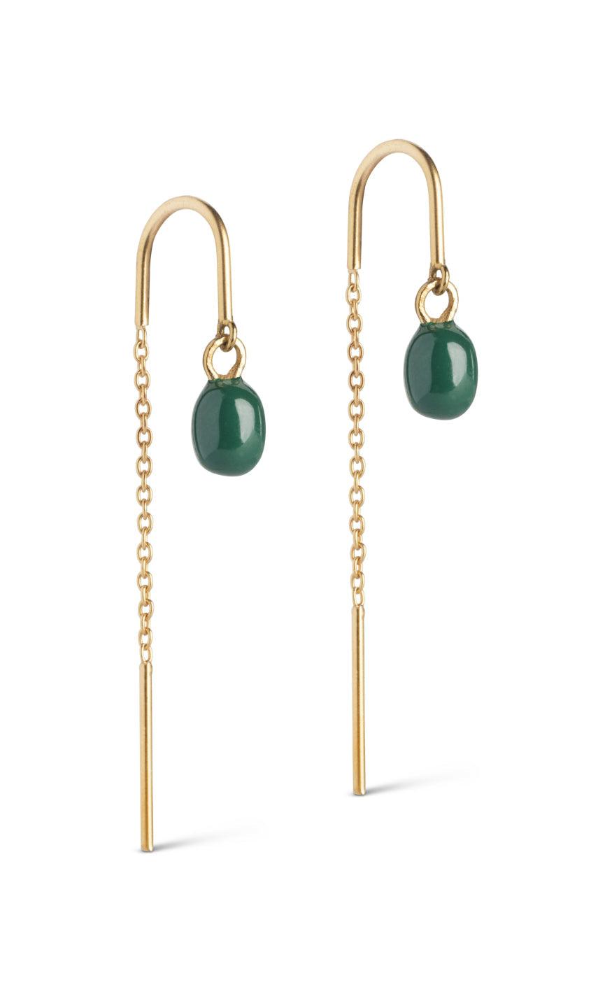 Enamel Copenhagen øreringe - Eleanor - Petrol Green