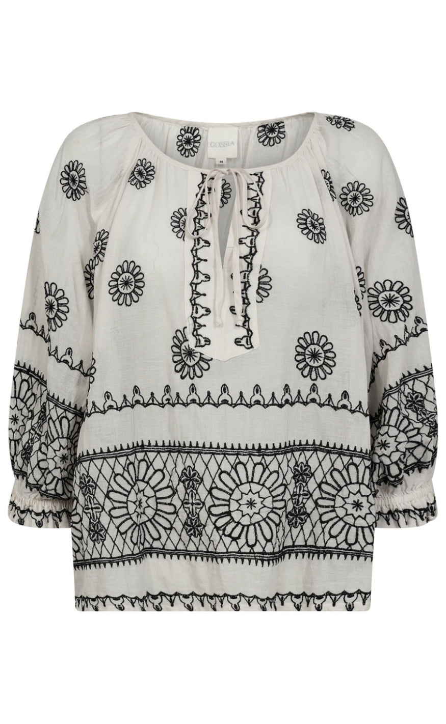 Gossia Bluse - Syrene - Off-white-black