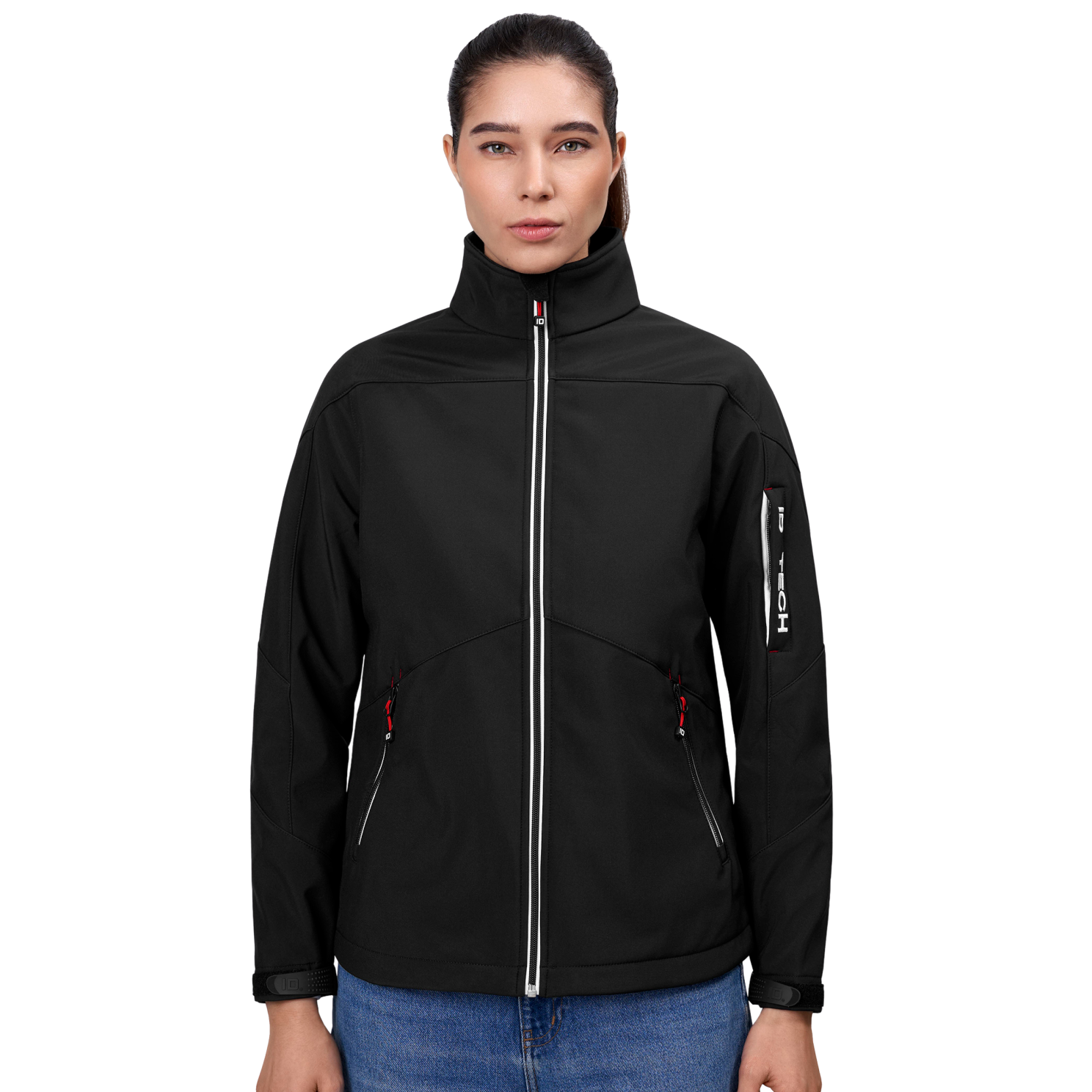 Id Kontrast Dame Softshell - Black - Xl