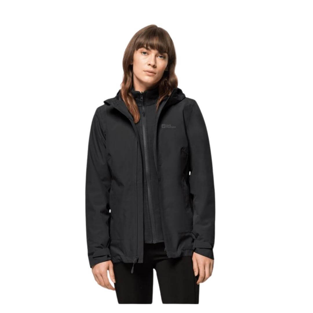Jakke Til Dame - Jack Wolfskin Moonrise 3-in-1 Jkt W - Sort