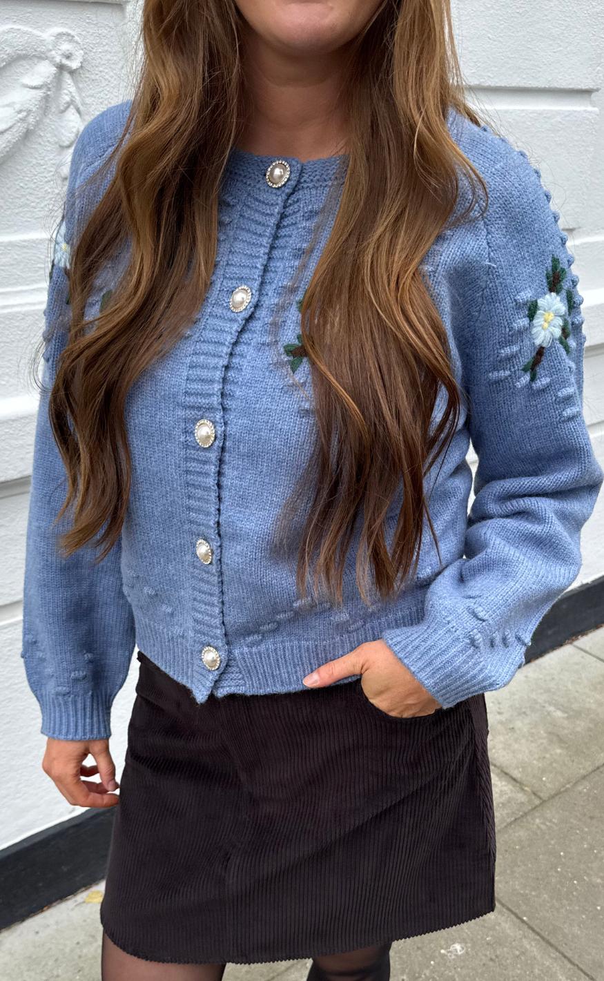 Lollys Laundry Cardigan - Gracelynn Ll - Blue Melange