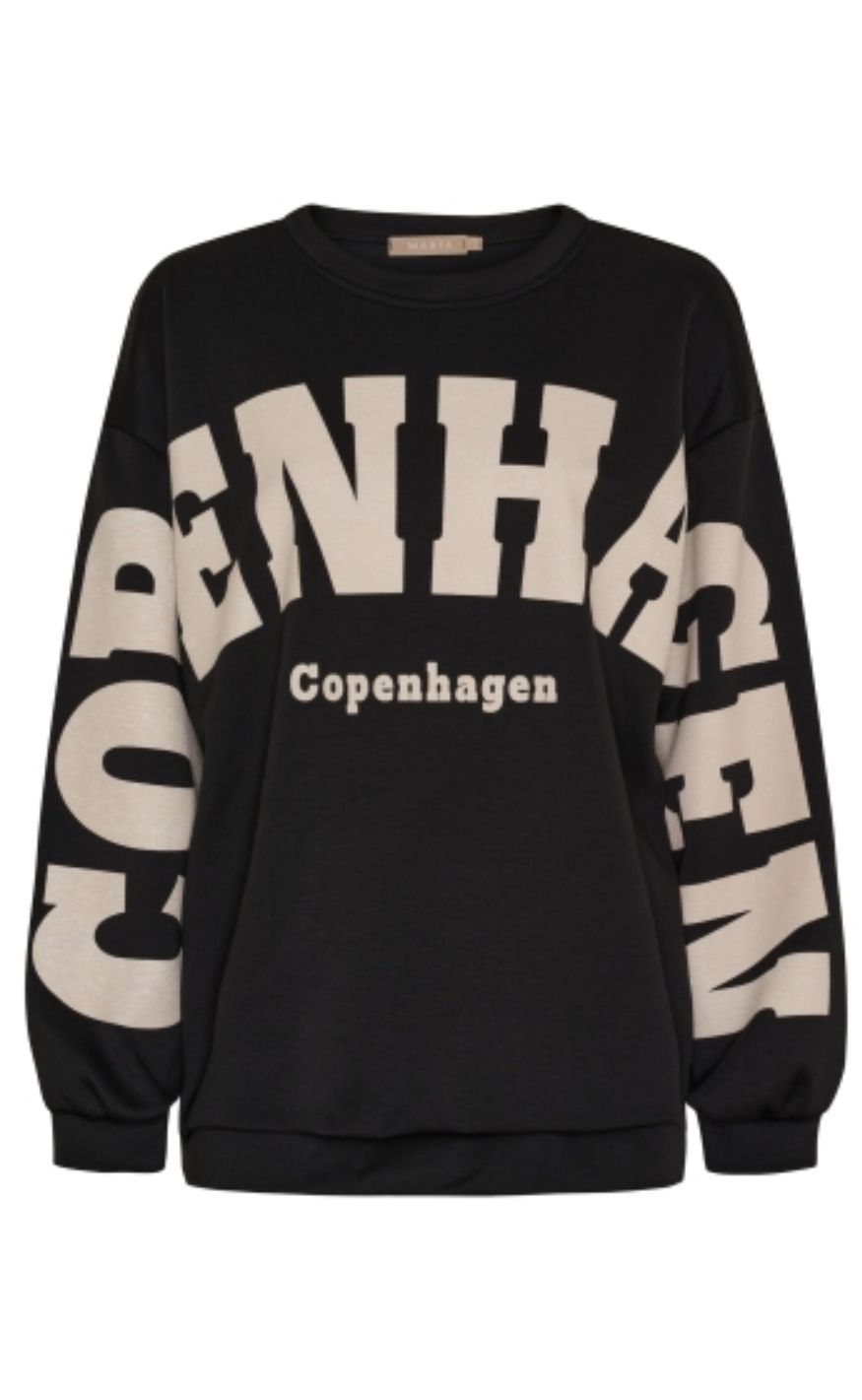 Marta Du Chateau Sweatshirt - Hibiscus - Black/white