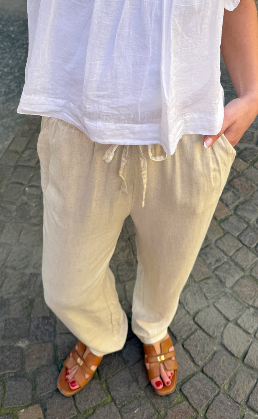 Say Ina Copenhagen Bukser - Laura Linen - Sand