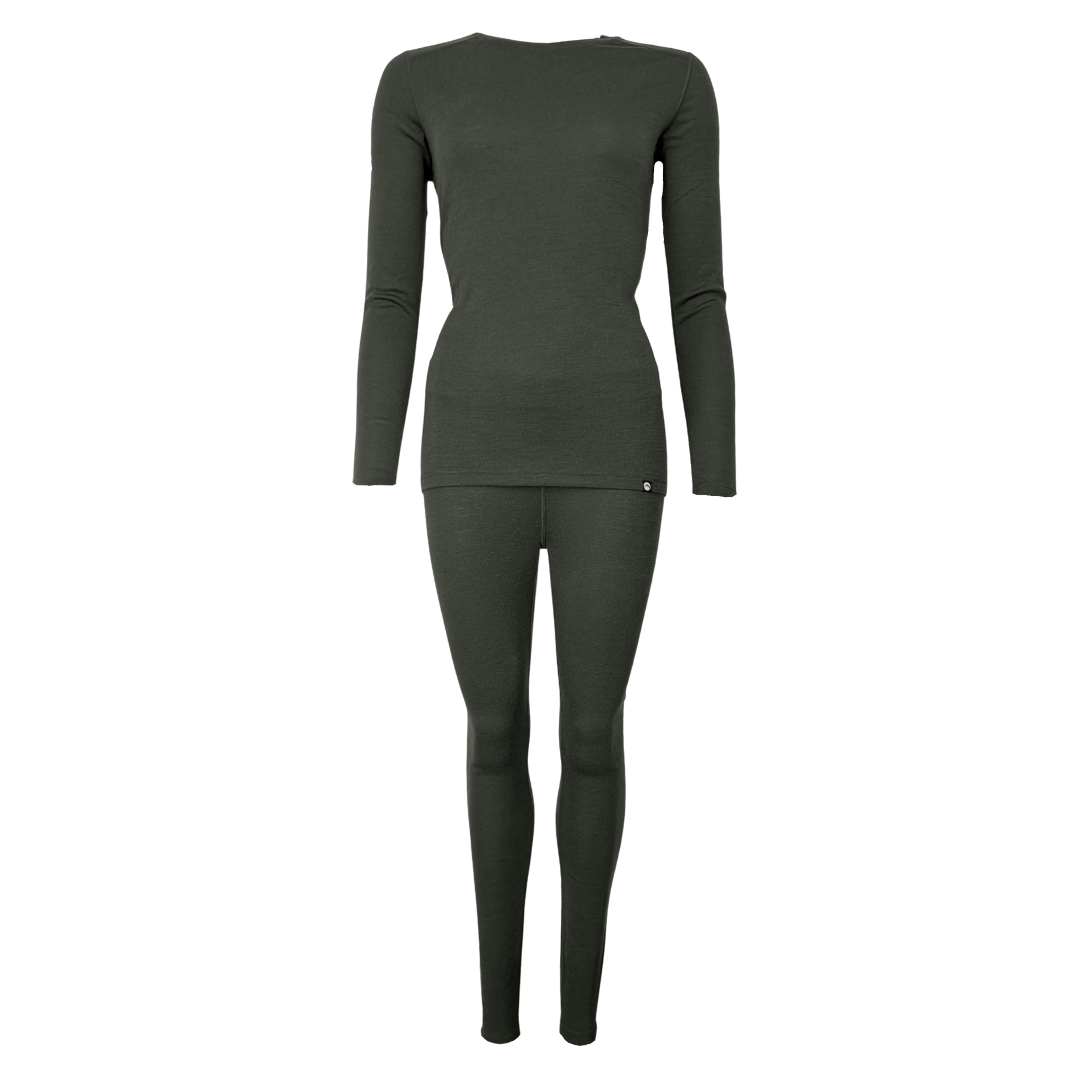 Uldundertøj Sæt - Dame - 100% Merino Uld - Grøn