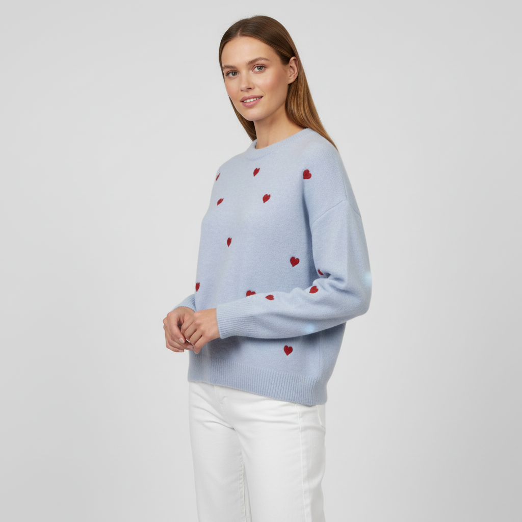 Dame Striktrøje - Bleu - One Size