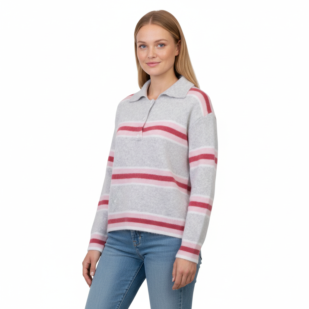 Dame Striktrøje - Gris - Grå - One Size