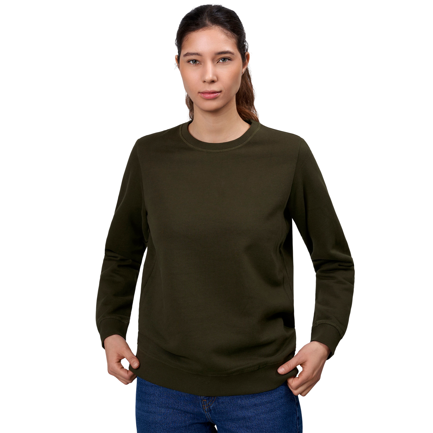 Id Dame Sweatshirt - Oliven - 3xl