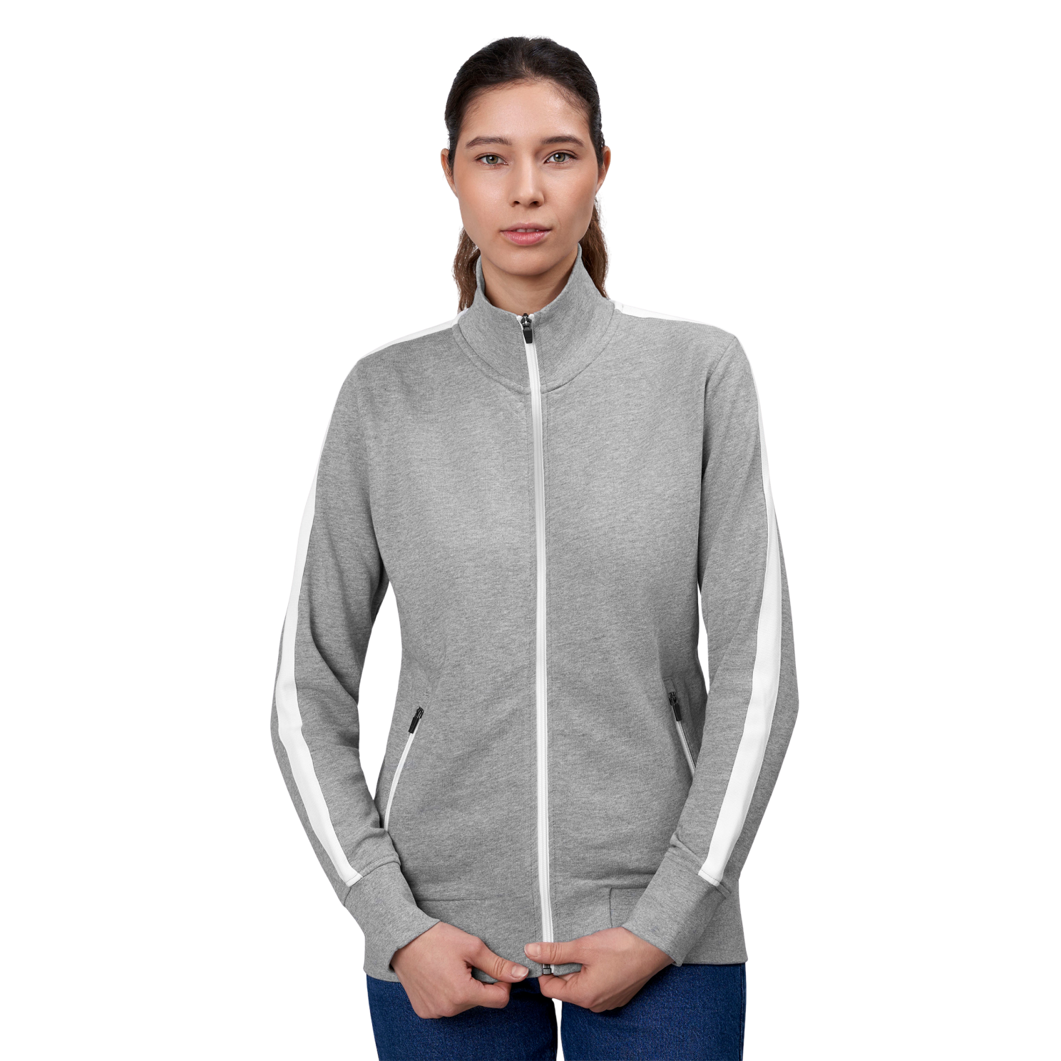 Id Kontrast Dame Cardigan - Grey Melange - 3xl