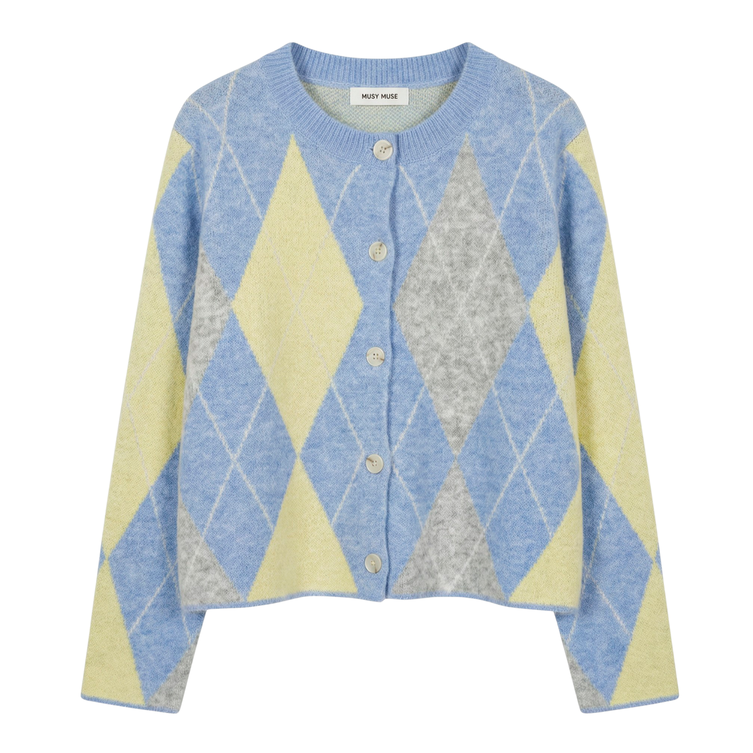 Musy Muse Dame Cardigan I Uldmix - Blue - One Size
